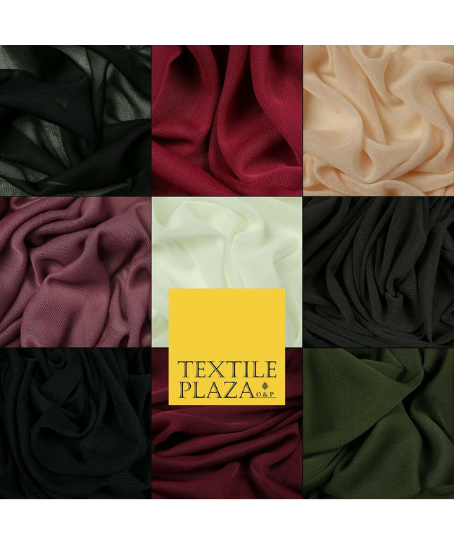 SOFT Knitted Mesh 2 Way Stretch Spandex Jersey 100% Polyester PLAIN FABRIC 60"