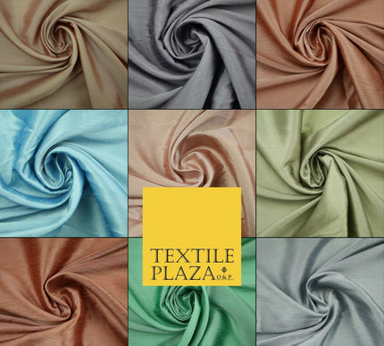 Metallic Colours Soft Faux Dupion Raw Silk Dress Bridal Craft Curtain Fabric 44"