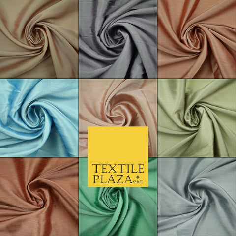 Metallic Colours Soft Faux Dupion Raw Silk Dress Bridal Craft Curtain Fabric 44"