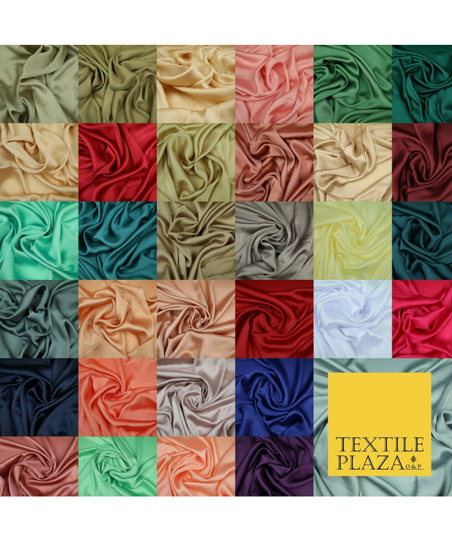 Fine Silky Soft Sateen Satin Georgette Dress Fabric Draping Lining - 45 COLOURS