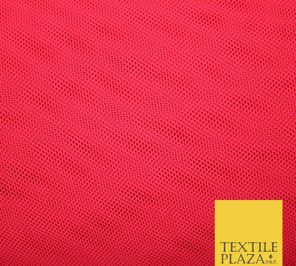 Bright Punch Pink Plain Solid Power Mesh Net 4 Way Stretch Dress Fabric 59" 5314
