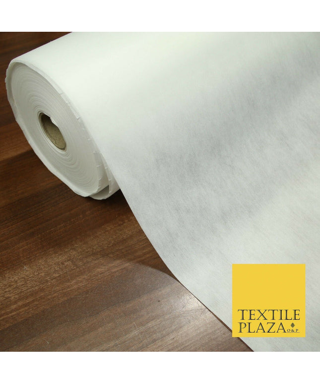 WHITE Premium 75cm Iron On Fusible MEDIUM WEIGHT Interfacing Buckram Fabric 5309