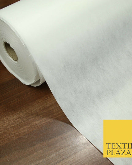 WHITE Premium 75cm Iron On Fusible MEDIUM WEIGHT Interfacing Buckram Fabric 5309
