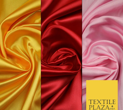 Premium Plain Silky ACETATE SATIN Dress Fabric Wedding Draping - 3 COLOURS 45"