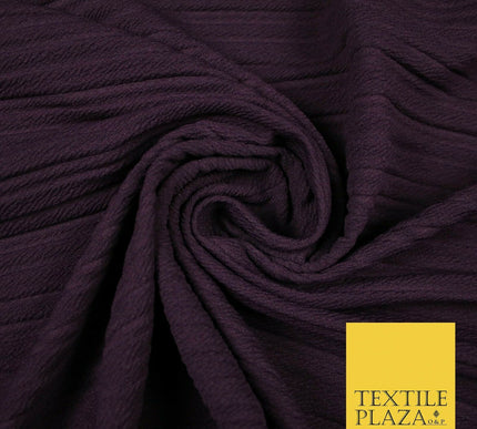 Textured Pleated Crushed Crinkle Textured Ribbed Stretch Jersey Fabric 5 COLOURS