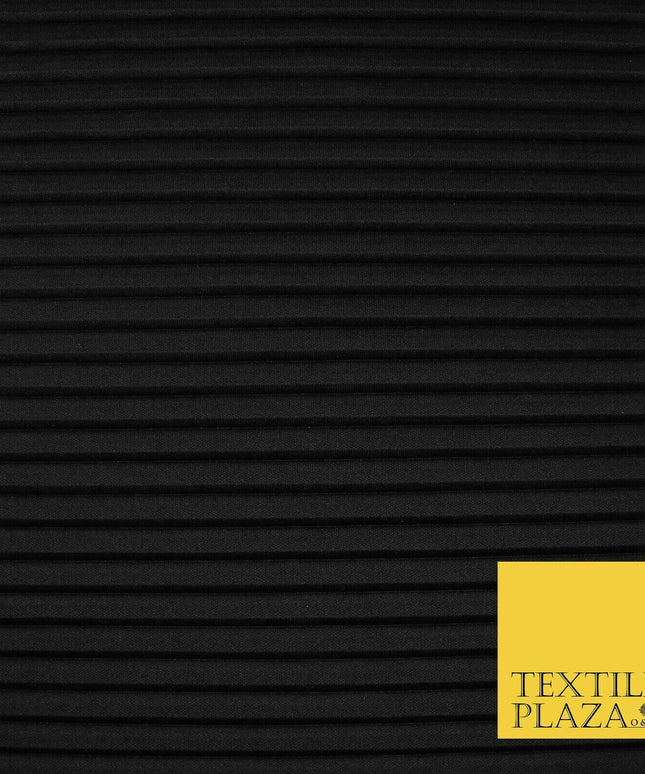 BLACK Mix Variety of Pleated Crinkle Striped Plisse Dress Fabrics 58" 13 DESIGNS
