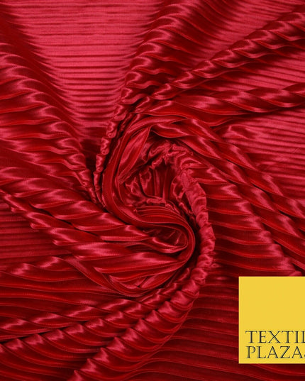 1cm Wide Pleated Crushed Crinkle Stretch Silky Plisse Satin Fabric Dress 58"