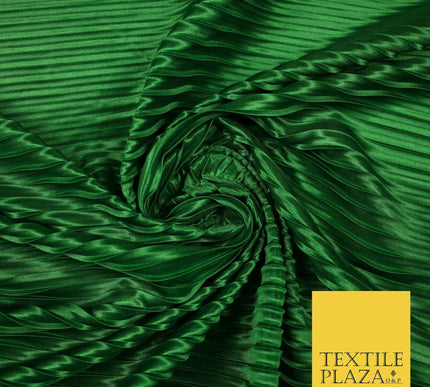 1cm Wide Pleated Crushed Crinkle Stretch Silky Plisse Satin Fabric Dress 58"