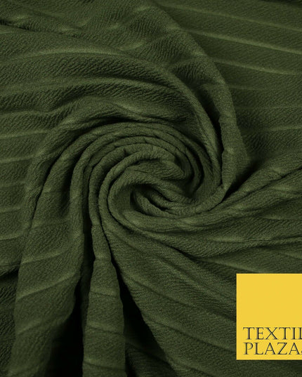Textured Pleated Crushed Crinkle Textured Ribbed Stretch Jersey Fabric 5 COLOURS