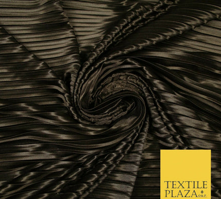 1cm Wide Pleated Crushed Crinkle Stretch Silky Plisse Satin Fabric Dress 58"