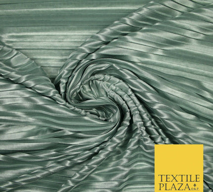 1cm Wide Pleated Crushed Crinkle Stretch Silky Plisse Satin Fabric Dress 58"