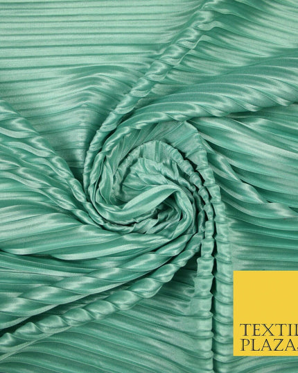 1cm Wide Pleated Crushed Crinkle Stretch Silky Plisse Satin Fabric Dress 58"