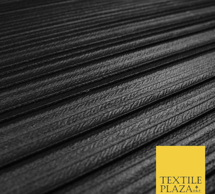 BLACK Mix Variety of Pleated Crinkle Striped Plisse Dress Fabrics 58" 13 DESIGNS