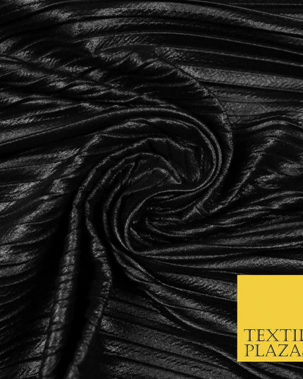BLACK Mix Variety of Pleated Crinkle Striped Plisse Dress Fabrics 58" 13 DESIGNS