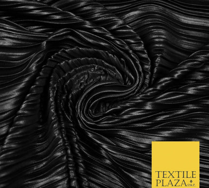 BLACK Mix Variety of Pleated Crinkle Striped Plisse Dress Fabrics 58" 13 DESIGNS