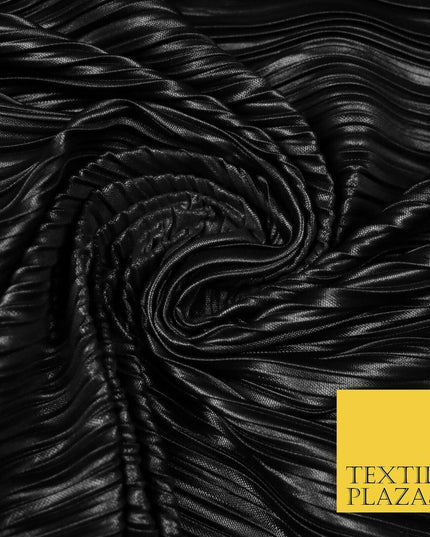 BLACK Mix Variety of Pleated Crinkle Striped Plisse Dress Fabrics 58" 13 DESIGNS