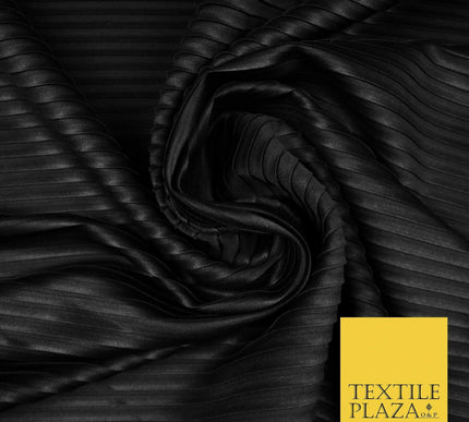 BLACK Mix Variety of Pleated Crinkle Striped Plisse Dress Fabrics 58" 13 DESIGNS