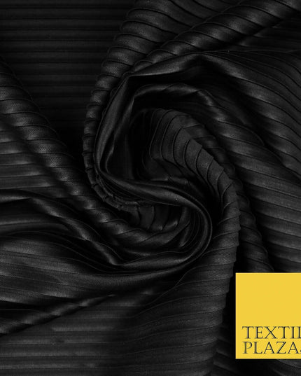 BLACK Mix Variety of Pleated Crinkle Striped Plisse Dress Fabrics 58" 13 DESIGNS