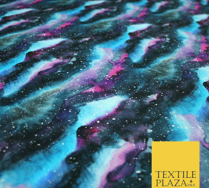 Space Watercolour Galaxy Nebula Digital Print 100% Cotton Fabric 58" 5410