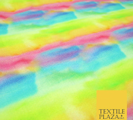 Multicolour Artsy Watercolour Rainbow Digital Print 100% Cotton Fabric 58" 5414