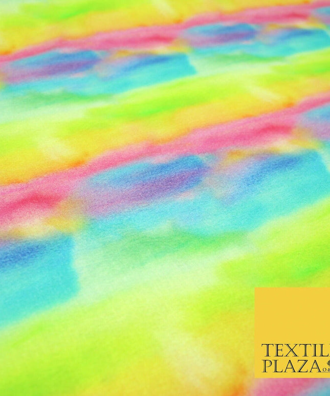 Multicolour Artsy Watercolour Rainbow Digital Print 100% Cotton Fabric 58" 5414