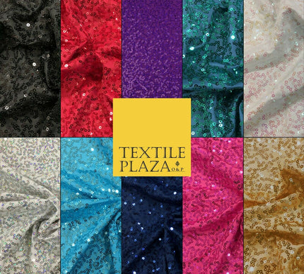 Luxury Sequin Dancewear Spandex Lycra Dress Fabric Stretch Costume 10 COLOURS