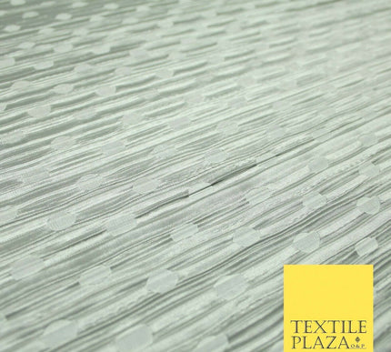 1cm White Spotted Printed Pleated Plisse Satin Stretch Fabric 58" 4 COLOURS