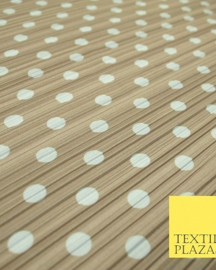 1cm White Spotted Printed Pleated Plisse Satin Stretch Fabric 58" 4 COLOURS