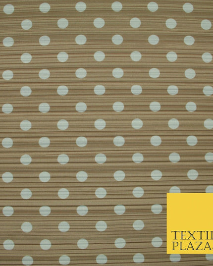 1cm White Spotted Printed Pleated Plisse Satin Stretch Fabric 58" 4 COLOURS