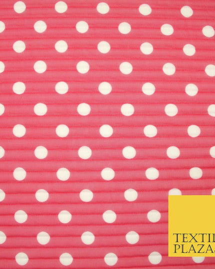 6 COLOURS 1cm White Spotted Printed Pleated Plisse Georgette Stretch Fabric 58"