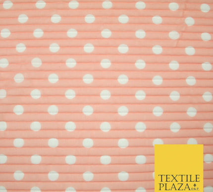 6 COLOURS 1cm White Spotted Printed Pleated Plisse Georgette Stretch Fabric 58"