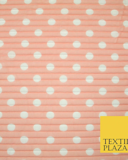 6 COLOURS 1cm White Spotted Printed Pleated Plisse Georgette Stretch Fabric 58"