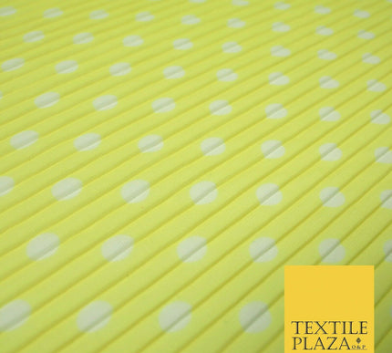 6 COLOURS 1cm White Spotted Printed Pleated Plisse Georgette Stretch Fabric 58"