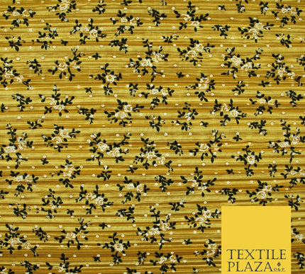 Wine Gold Green Ditsy Floral Dot Printed Pleated Plisse Satin Dress Fabric 58"
