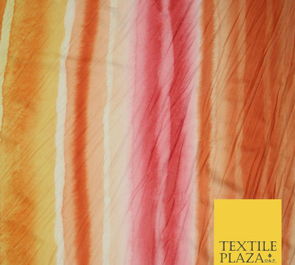 Multicolour Creased Watercolour Shaded Striped Printed Jersey Fabric 5452