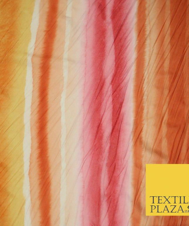 Multicolour Creased Watercolour Shaded Striped Printed Jersey Fabric 5452