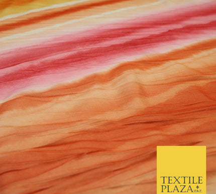 Multicolour Creased Watercolour Shaded Striped Printed Jersey Fabric 5452