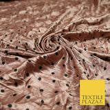 9 COLOURS - Crushed Creased 4mm Spotted Polka Dot Polyester Stretch Satin Fabric