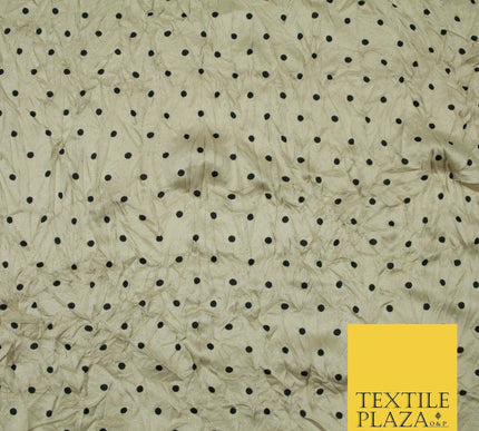 5 COLOURS Crushed Creased 4mm Spotted Polka Dot Polyester Stretch Jersey Fabric