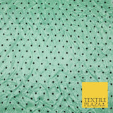 9 COLOURS - Crushed Creased 4mm Spotted Polka Dot Polyester Stretch Satin Fabric