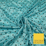 9 COLOURS - Crushed Creased 4mm Spotted Polka Dot Polyester Stretch Satin Fabric