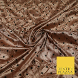9 COLOURS - Crushed Creased 4mm Spotted Polka Dot Polyester Stretch Satin Fabric