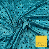 9 COLOURS - Crushed Creased 4mm Spotted Polka Dot Polyester Stretch Satin Fabric