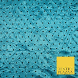 9 COLOURS - Crushed Creased 4mm Spotted Polka Dot Polyester Stretch Satin Fabric