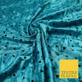 9 COLOURS - Crushed Creased 4mm Spotted Polka Dot Polyester Stretch Satin Fabric