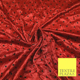 9 COLOURS - Crushed Creased 4mm Spotted Polka Dot Polyester Stretch Satin Fabric