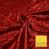 9 COLOURS - Crushed Creased 4mm Spotted Polka Dot Polyester Stretch Satin Fabric