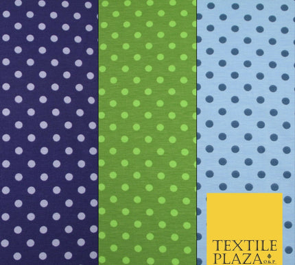 6mm Spotted Polka Dot Printed Soft Organic Cotton Jersey Fabric 59" 3 COLOURS