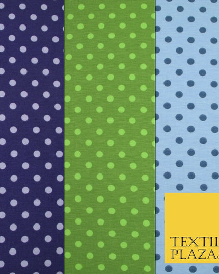 6mm Spotted Polka Dot Printed Soft Organic Cotton Jersey Fabric 59" 3 COLOURS