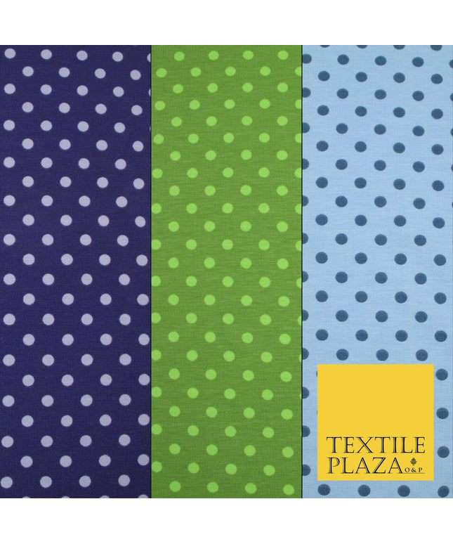 6mm Spotted Polka Dot Printed Soft Organic Cotton Jersey Fabric 59" 3 COLOURS